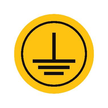 ETICHETTA ADESIVA PER APPARECCHIATURE CS-EPY, SIMBOLO GIALLO TERRA DI PROTEZIONE, DIMENSIONE 12,5mm product photo Photo 01 3XL