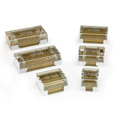 RIPARTITORE TETRAPOLARE SERIE DBLOCK, A SERRAGGIO DIRETTO, 100A 15 VIE SEZIONE INGRESSO 25mmq product photo Photo 01 3XL