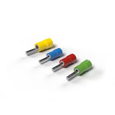CAPOCORDA A PUNTALE TONDO, PREISOLATO IN POLICARBONATO, GIALLO, PER CONDUTTORI IN RAME, HALOGEN FREE, P=12,6mm SEZIONE 4-6 mmq (Conf. da 100 Pz.) product photo Photo 02 3XL