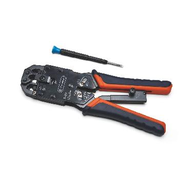 CRIMPATRICE MECCANICA, PER CONNETTORI RJ 11, DOTATO DI LAME PER IL TAGLIO E LA SPELATURA DI CAVI product photo Photo 01 3XL