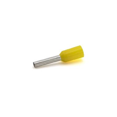 TUBETTO TERMINALE, PREISOLATO IN PA6, GIALLO, PER CONDUTTORI FLESSIBILI IN RAME, SEZIONE 1mmq P=12mm (Conf. da 500 Pz.) product photo Photo 01 3XL