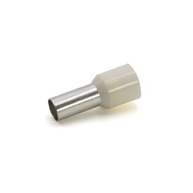 TUBETTO TERMINALE, PREISOLATO IN PA6, BIANCO, PER CONDUTTORI FLESSIBILI IN RAME, SEZIONE 16mmq P=12mm (Conf. da 100 Pz.) product photo Photo 01 3XL