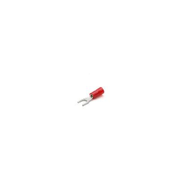 CAPOCORDA A FORCELLA, PREISOLATO IN POLICARBONATO, ROSSO, PER CONDUTTORI IN RAME, HALOGEN FREE, VITE 4mm SEZIONE 0,25-1,5 mmq (Conf. da 100 Pz.) product photo Photo 01 3XL