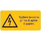 ETICHETTA ADESIVA DI AVVERTIMENTO, CON SIMBOLO ALTA TENSIONE + TESTO product photo