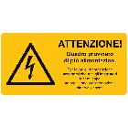 ETICHETTA ADESIVA DI AVVERTIMENTO, CON SIMBOLO PERICOLO GENERICO + TESTO product photo