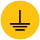 ETICHETTA ADESIVA PER APPARECCHIATURE CS-EY, SIMBOLO GIALLO TERRA, DIMENSIONE 20mm (Conf. da 90 Pz.) product photo