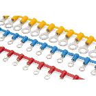 CAPOCORDA CONCATENATO AD OCCHIELLO, PREISOLATO IN POLICARBONATO, GIALLO, PER CONDUTTORI IN RAME, HALOGEN FREE, VITE 3,5mm SEZIONE 4-6 mmq product photo