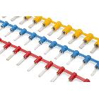 CAPOCORDA CONCATENATO A PUNTALE PIATTO, PREISOLATO IN POLICARBONATO, ROSSO, PER CONDUTTORI IN RAME, HALOGEN FREE, P=12,8x3,0mm SEZIONE 0,25-1,5 mmq product photo