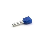 TUBETTO TERMINALE 'TWIN', PREISOLATO IN PA6, BLU, PER CONDUTTORI FLESSIBILI IN RAME, SEZIONE 2x2,5mmq P=12mm (Conf. da 100 Pz.) product photo