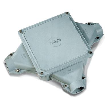 Serie VQ-VQH - Cassetta di deriv. in vetrores. vuota, 4 portine chiuse, dim. 259x259x99 mm product photo Photo 01 3XL