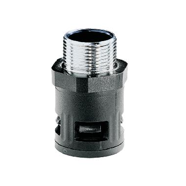 Raccordo ad innesto rapido in PA, Metrico 20x1,5 , filetto maschio metallico, IP68, nero, AD21,2 product photo Photo 01 3XL