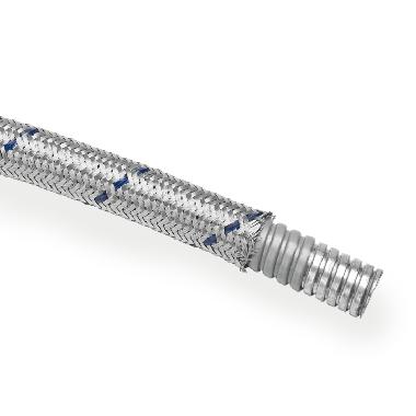 Tubo metallico ricoperto in PVC aspirato, protetto con treccia zincata, diam. 15,5x21 mm, AD16 (Conf. da 50 Mt.) product photo Photo 01 3XL