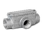 Scatola di infilaggio in lega di alluminio, tre vie a T, filettatura GAS 1&amp;amp;amp;quot; 1/4, IP65 product photo