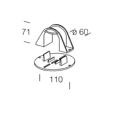 SUPPORTO A PALO 120 NERO product photo Photo 01 3XL