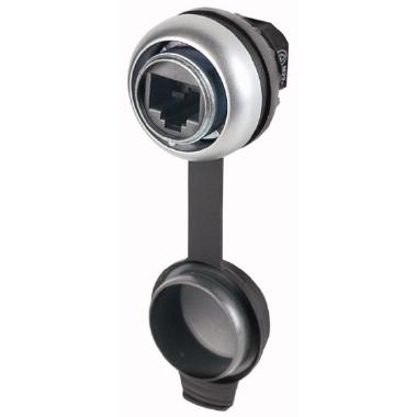 Connettore da incasso, Connettore femmina RJ45 , 8/8, cat. 5e, Anello frontale colore titanio product photo Photo 01 3XL