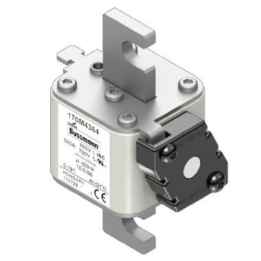 Cartuccia fusibile, corsa rapida, 500 A, AC 690 V, 200 kA, size 1, 53 x 69 x 111 mm, aR, IEC, indicatore tipo K, modello francese product photo Photo 01 3XL