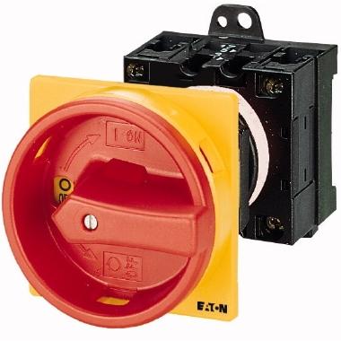 Interruttori generali, T0, 20 A, a comando rinviato, 2 Unità costruttiva/e, 3 poli + N, Funzione di arresto d'emergenza, con maniglia rotativa rossa e product photo Photo 01 3XL