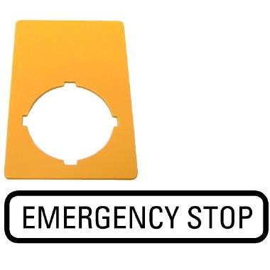 Targhetta, arresto di emergenza, gialla, AxL=50x33mm, EMERGENCY STOP product photo Photo 01 3XL