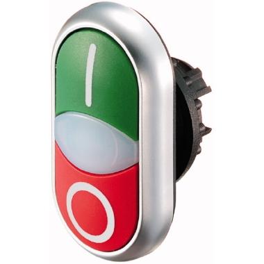 Pulsante doppio, +indicatore luminoso, verde I/bianco/rosso 0 product photo Photo 01 3XL