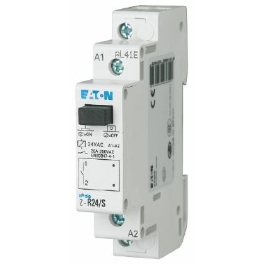 Contattore d'installazione, 24VAC/50Hz, 1NA, 20A, 1unità passo product photo Photo 01 3XL