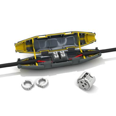 Dispositivo di giunzione IP68 ad isolamento in gel per cavi 0,5-1,5 mm2 con 2 connettori inclusi product photo Photo 03 3XL