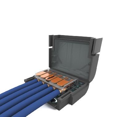 Dispositivi di connessione IPX8 ad isolamento in gel con 1 connettore a leve compatti WAGO a 5 vie product photo Photo 01 3XL