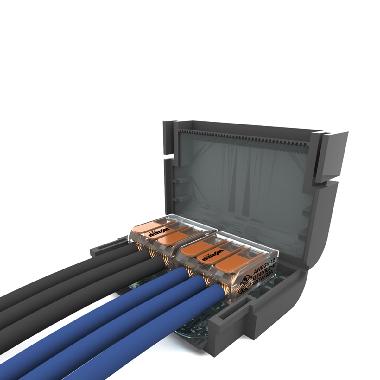 Dispositivi di connessione IPX8 ad isolamento in gel con 2 connettori a leve compatti WAGO a 3 vie product photo Photo 01 3XL