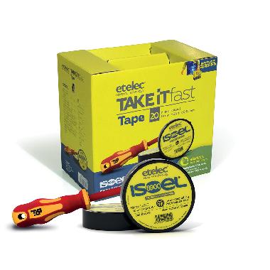 Nastro adesivo isolante in PVC certificato IMQ 19mm x 25m x 0,15mm Nero Kit 20 pz + OMAGGIO incluso product photo Photo 02 3XL