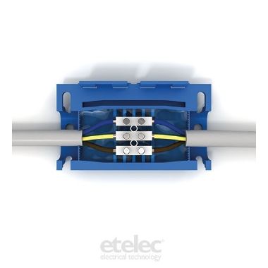 Etelec - SH0325 - Giunto in linea a isolamento in gel per connessione cavi  tripolari 1,5-2,5mm2 + morsettiera mammut
