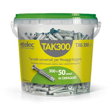 Tassello universale in nylon per fissaggi leggeri 6 x 30 mm 350 PZ + Vite 4,5 x 40 mm incluse product photo Photo 01 3XL