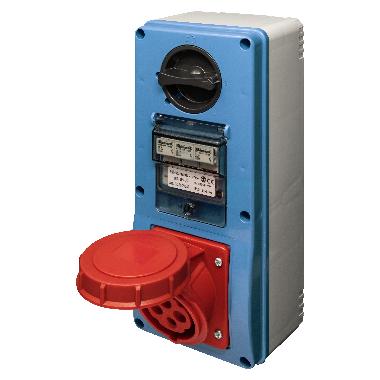 PRESA INTERBL.VERT. DA PARETE C/PF 380V 32A 3P+T IP44 product photo Photo 01 3XL