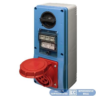 PRESA INTERBL.VERT. DA PARETE C/PF 220V 32A 3P+T IP44 product photo Photo 01 3XL