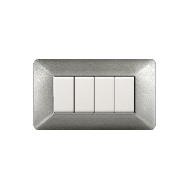 PLACCA 4 MODULI ACCIAIO SATINATO product photo Photo 01 3XL