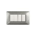 PLACCA 4 MODULI ACCIAIO SATINATO product photo