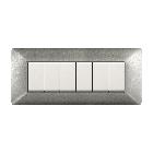 PLACCA 6 MODULI ACCIAIO SATINATO product photo