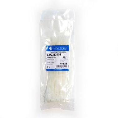 Fascetta in Nylon 6.6 colore bianco 100 x 2.5 mm serraggio massimo 20.5 mm (Conf. da 100 Pz.) product photo Photo 04 3XL