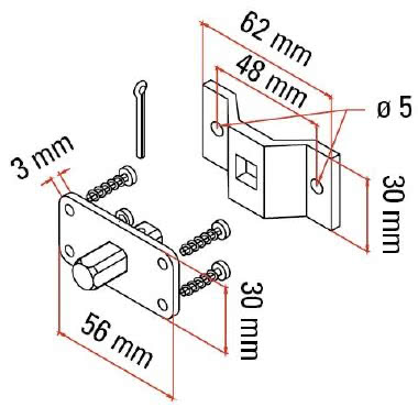 KIT STAFFA FORI PASS.+PERNO QUADRO product photo Photo 01 3XL