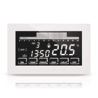 Cronotermostato Touchscreen Retroilluminato a Batterie, Bianco product photo Photo 01 3XL