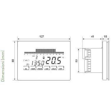 Cronotermostato Touch-Screen 230Vca Bian product photo Photo 02 3XL