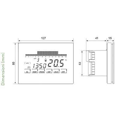 Cronotermostato Settimanale Ultrapiatto e Touch Screen, a 230 V-50 Hz, Bianco product photo Photo 03 3XL
