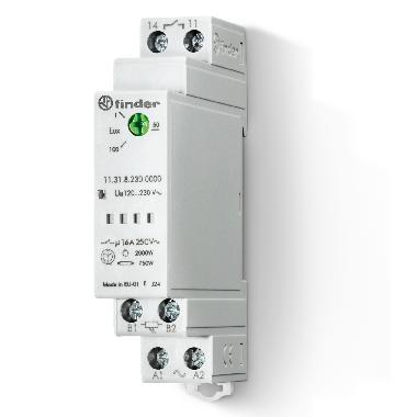 Relè crepuscolare, Montaggio su barra DIN 35 mm, larghezza 17.5 mm 1NO 16A 100LUX product photo Photo 01 3XL