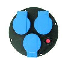 Disco Ø145/205, 3 prese CEE 230V, con disgiuntore, IP44, colore nero product photo