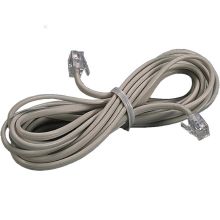Prolunga lineare 3m telefonico 4 conduttori con plug RJ11, colore avorio product photo