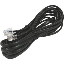Prolunga lineare 3m telefonico 4 conduttori con plug RJ11, colore nero product photo