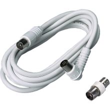 Prolunga lineare 2m TV, spina diritta e presa a squadra &Oslash;9,5mm, colore bianco product photo