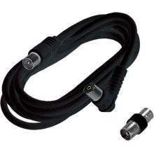 Prolunga lineare 2m TV, spina diritta e presa a squadra &Oslash;9,5mm, colore nero product photo