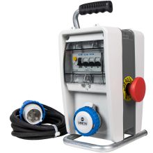 Quadro EOLO ASC IP65 3 prese CEE, 2 protezioni, con cavo, emergenza e supporto, 3kW product photo