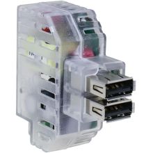 Alimentatore da incasso con aggancio KEYSTONE per prese USB-A 2,4A trasparente product photo