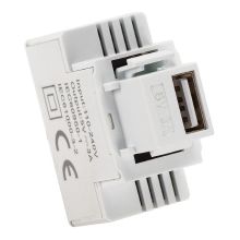Alimentatore compatto da incasso con aggancio KEYSTONE per presa USB-A 3A bianco product photo