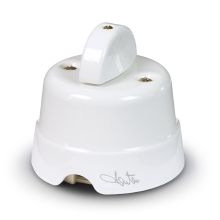Interruttore / deviatore da parete in ceramica 10AX 250V colore bianco product photo